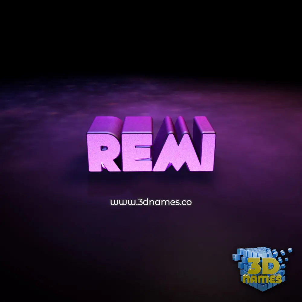 remi in Big Purple style - 3D name wallpaper