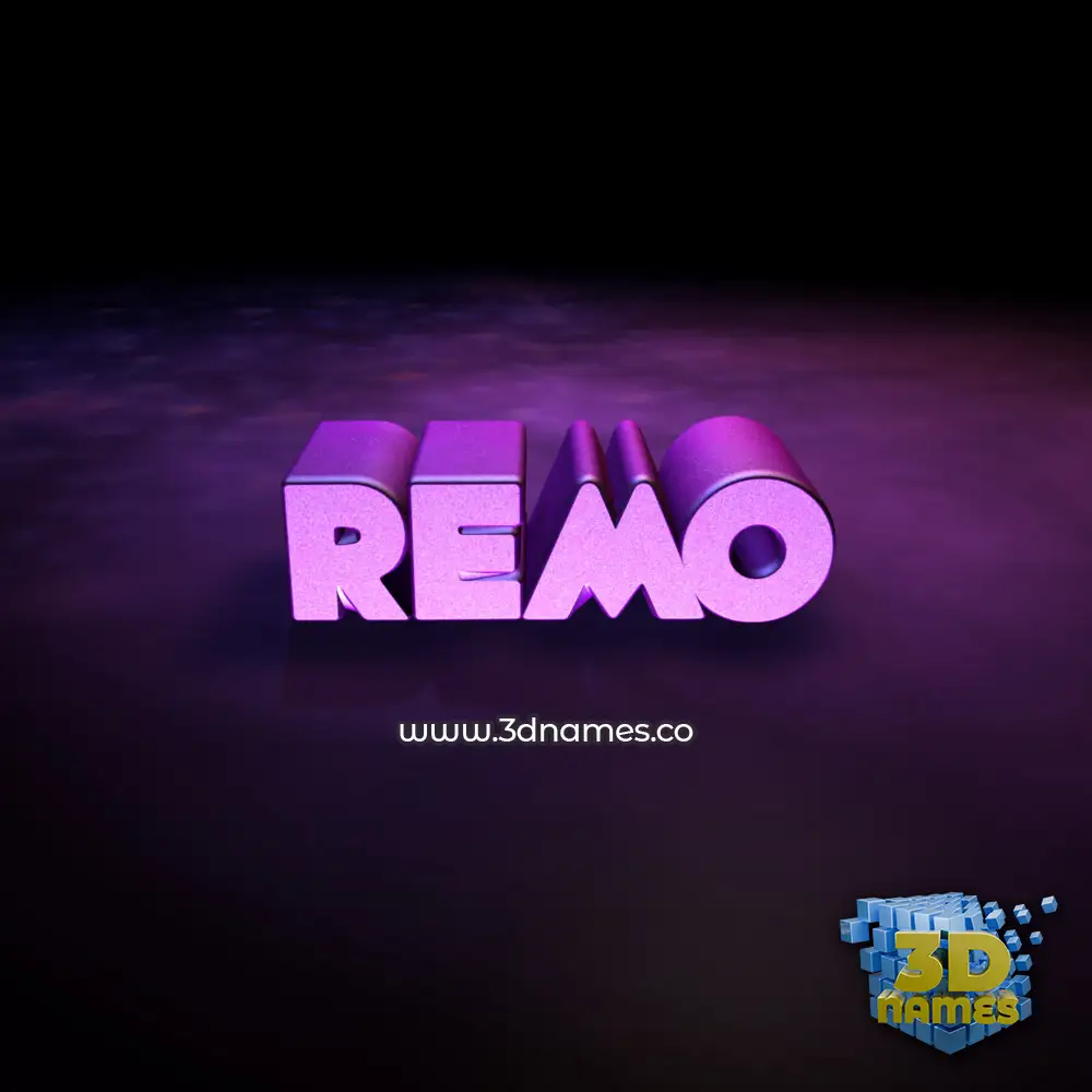 remo in Big Purple style - 3D name wallpaper