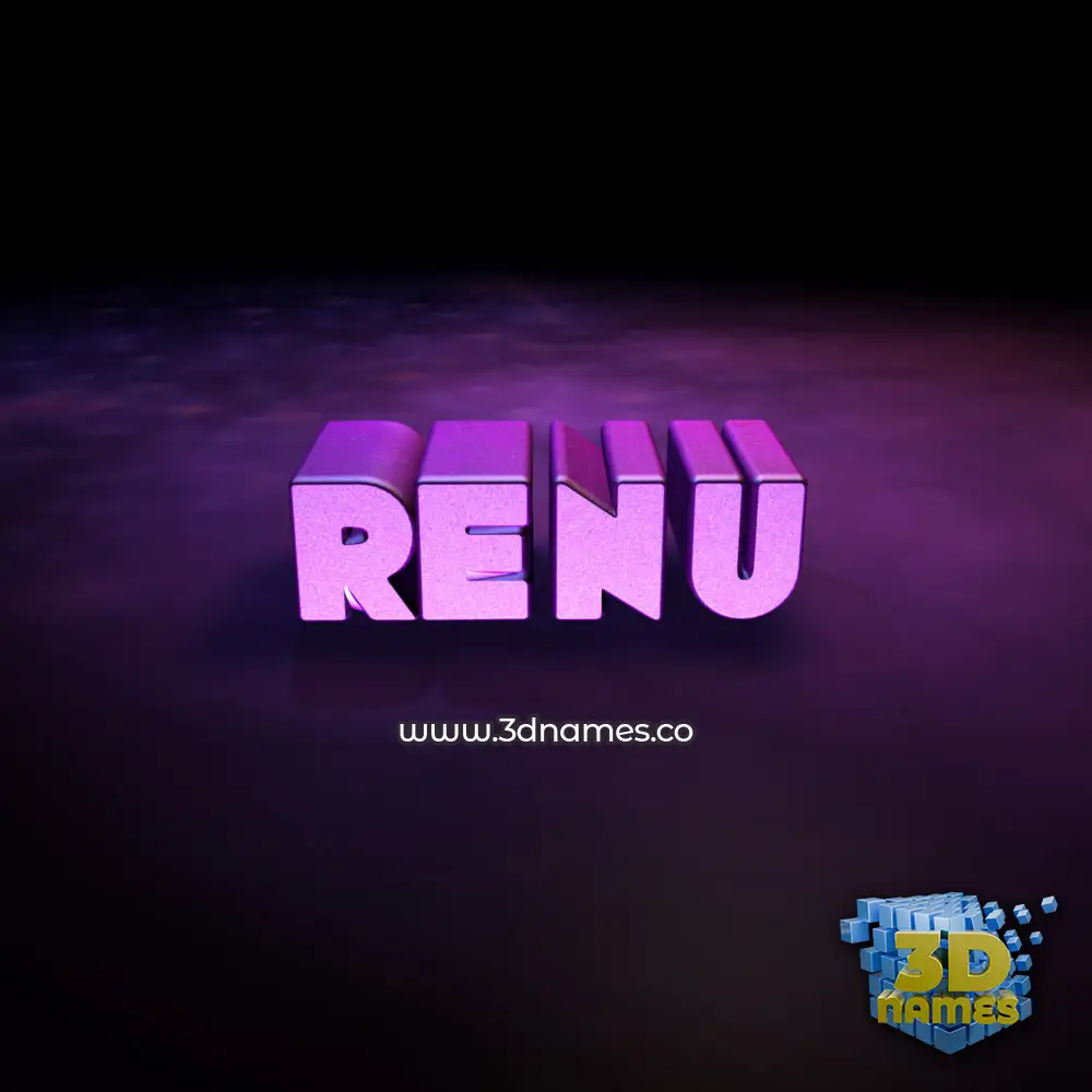 renu in Big Purple style - 3D name wallpaper