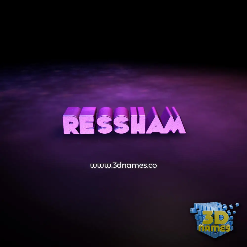 ressham in Big Purple style - 3D name wallpaper