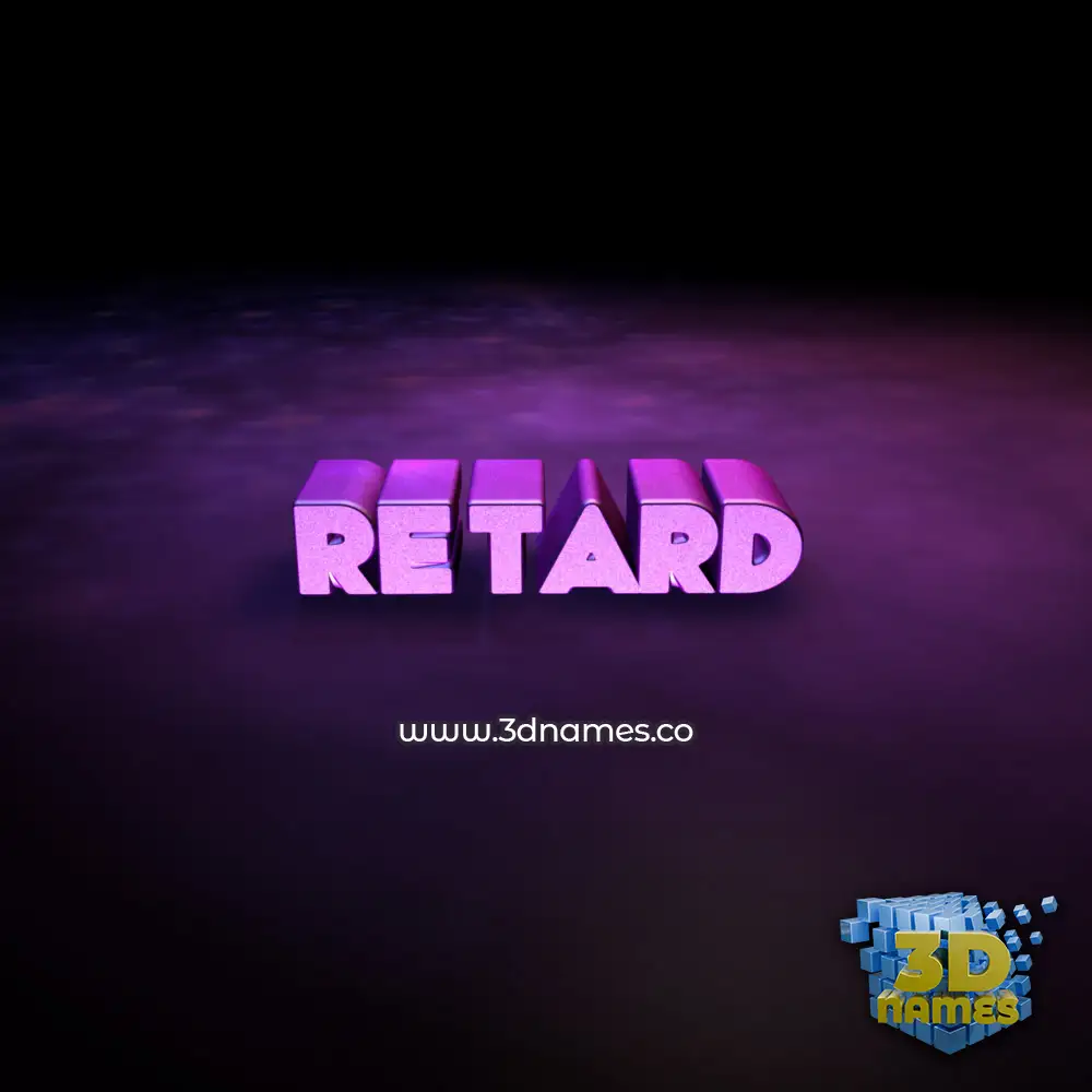retard in Big Purple style - 3D name wallpaper