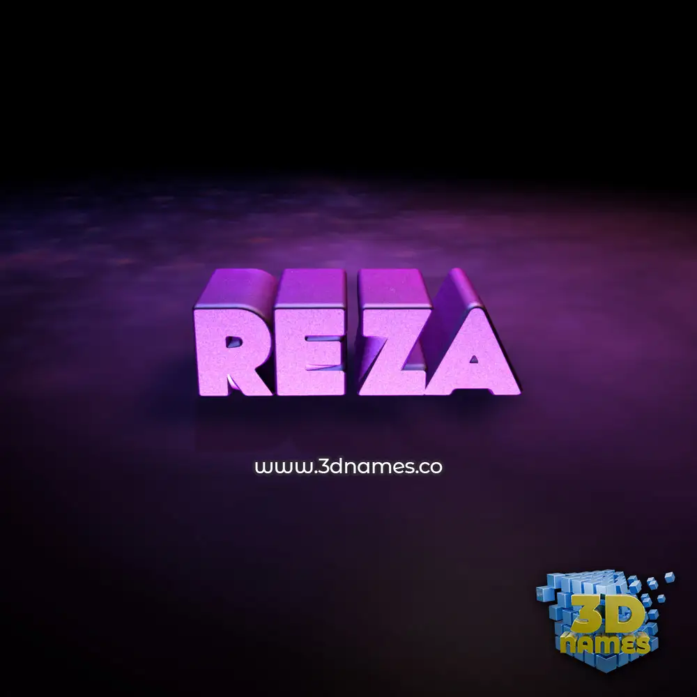 reza in Big Purple style - 3D name wallpaper