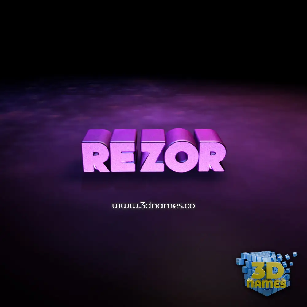 rezor in Big Purple style - 3D name wallpaper