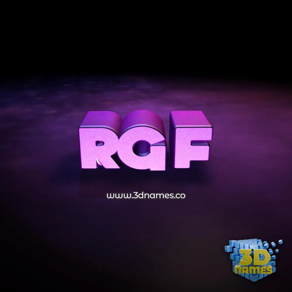 rgf in Big Purple style - 3D name wallpaper