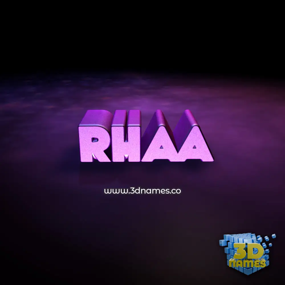 rhaa in Big Purple style - 3D name wallpaper