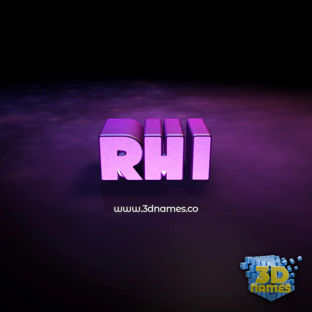 rhi in Big Purple style - 3D name wallpaper