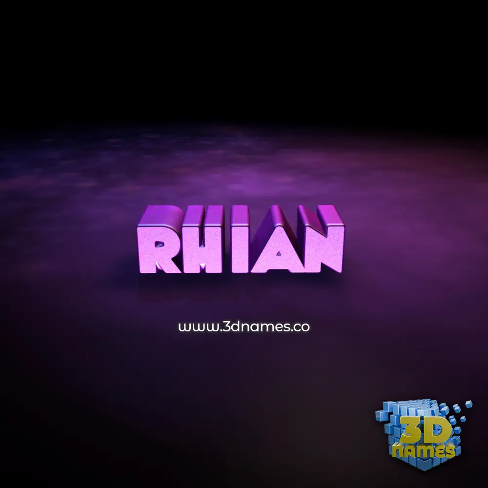 rhian in Big Purple style - 3D name wallpaper