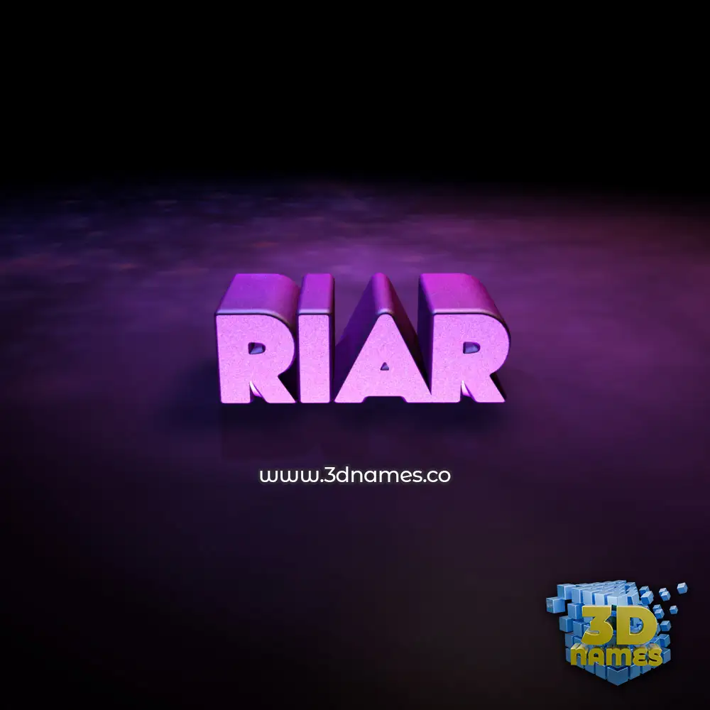 riar in Big Purple style - 3D name wallpaper