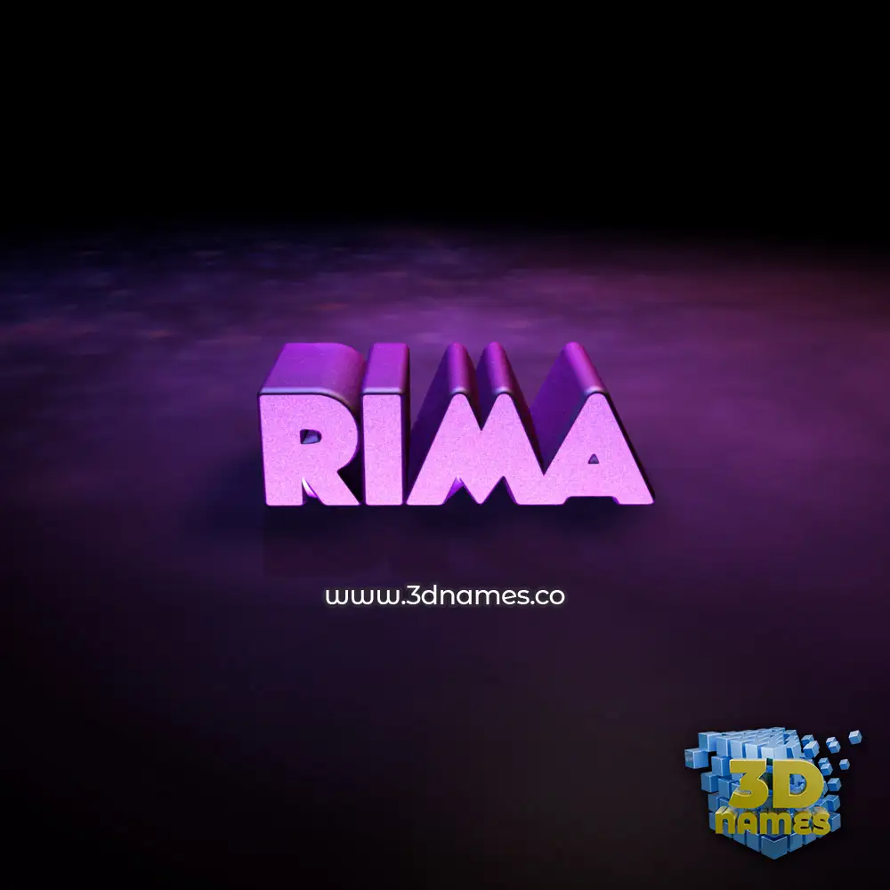 rima in Big Purple style - 3D name wallpaper