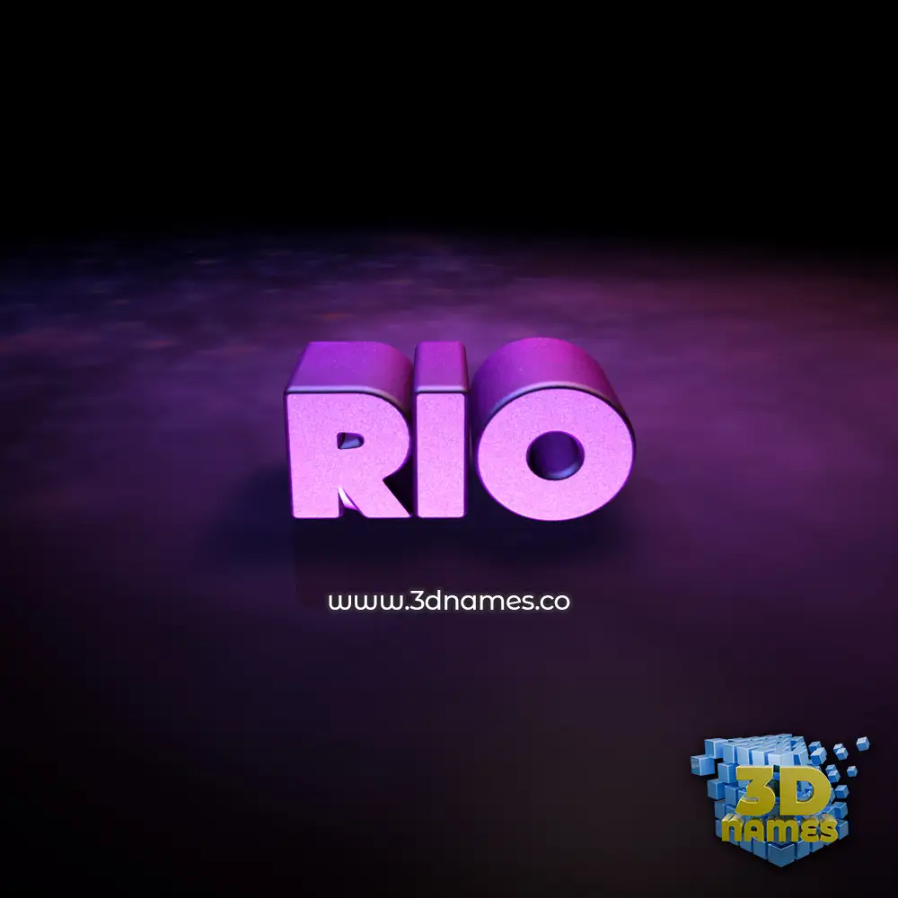 rio in Big Purple style - 3D name wallpaper