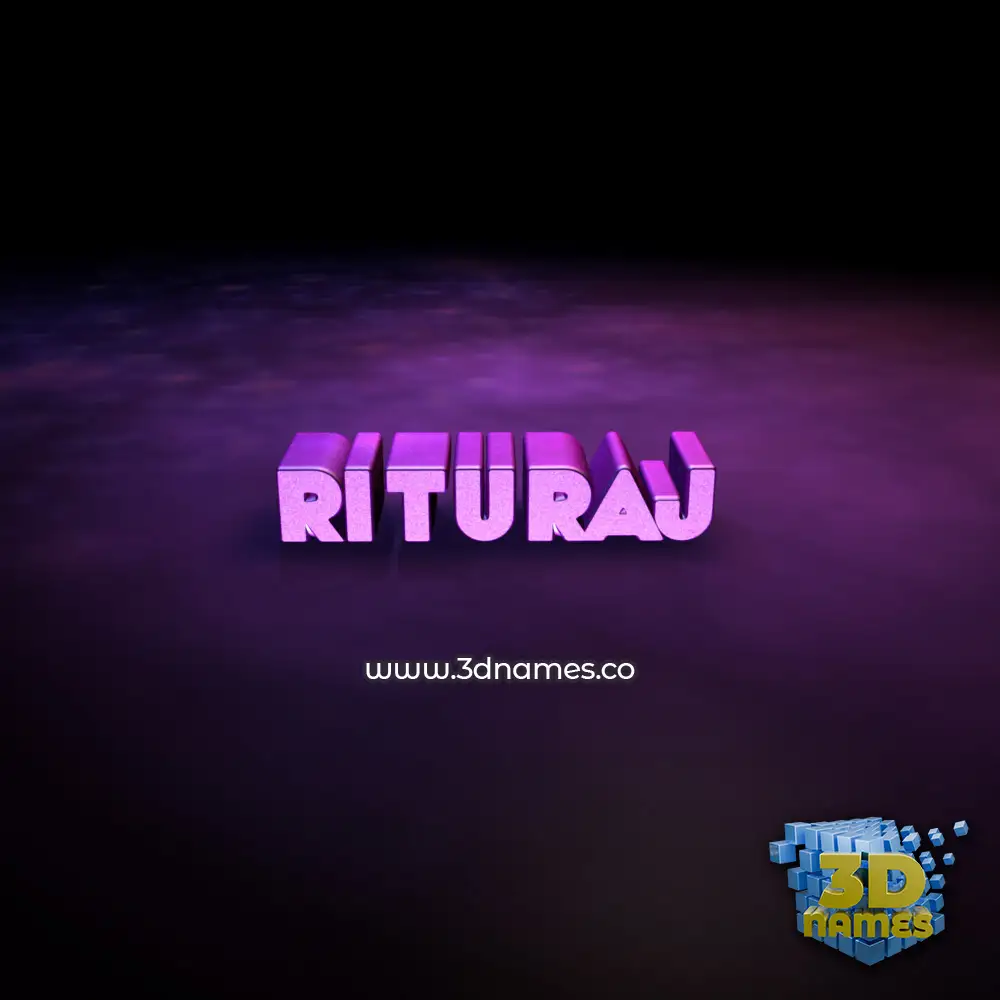 rituraj in Big Purple style - 3D name wallpaper