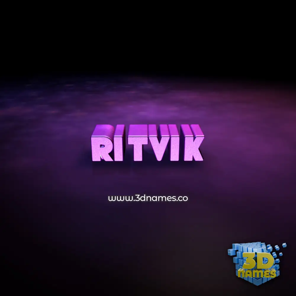 ritvik in Big Purple style - 3D name wallpaper