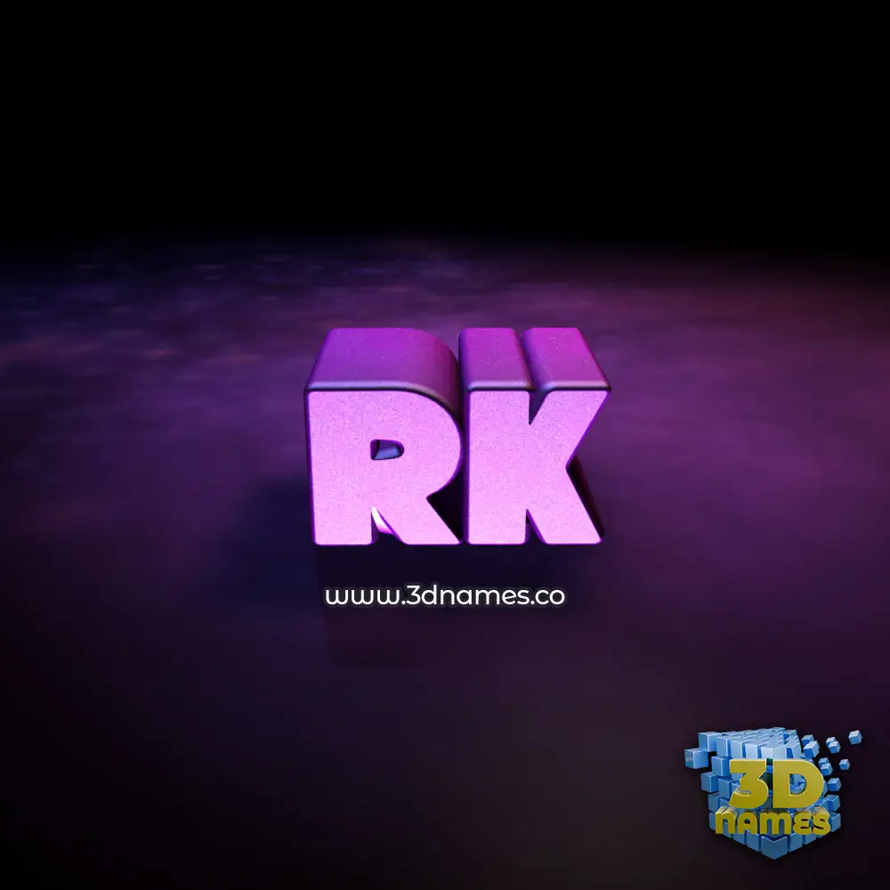 rk in Big Purple style - 3D name wallpaper