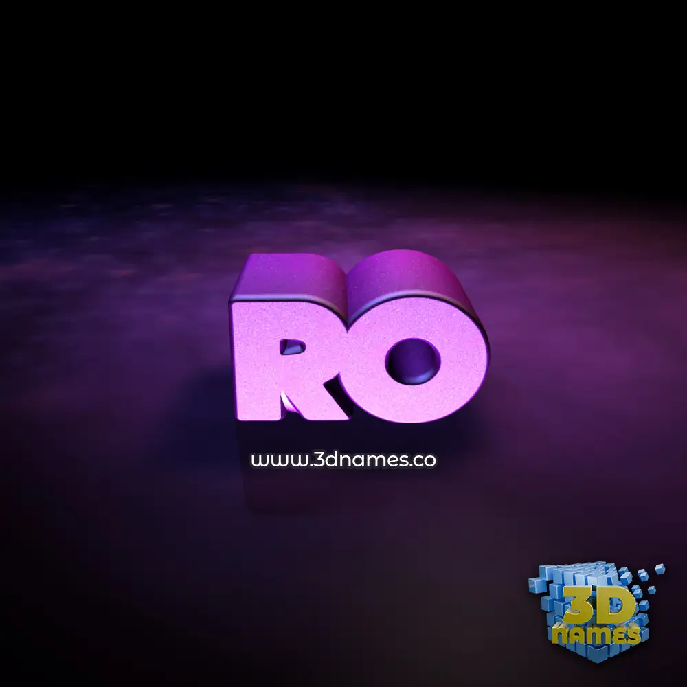 ro in Big Purple style - 3D name wallpaper