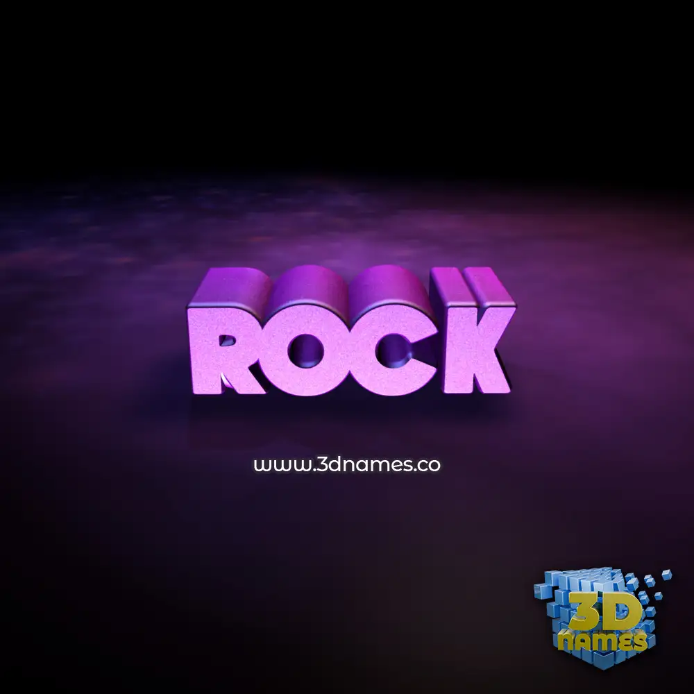 rock in Big Purple style - 3D name wallpaper