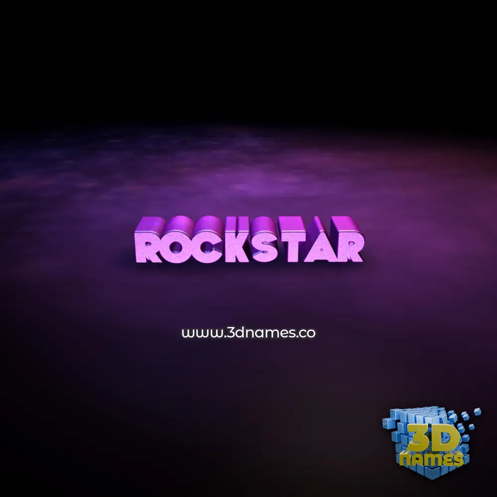 rockstar in Big Purple style - 3D name wallpaper