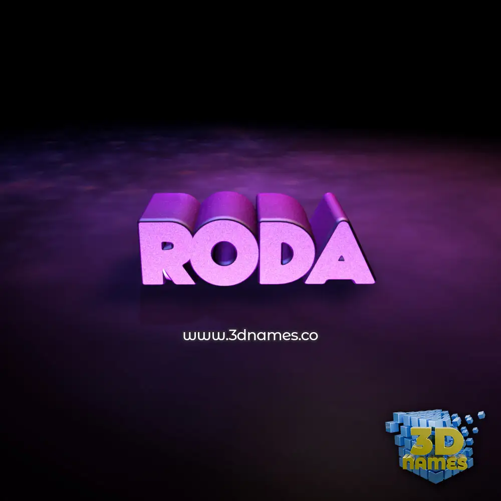roda in Big Purple style - 3D name wallpaper