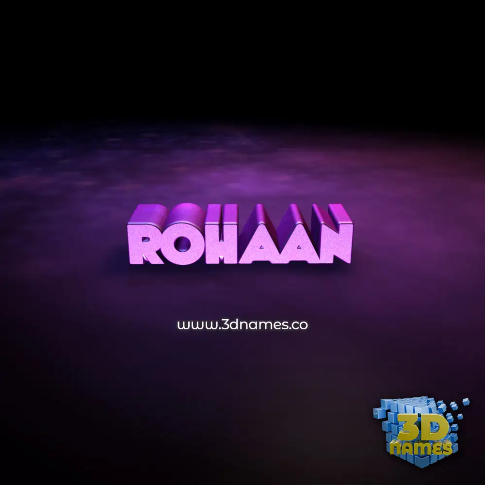 rohaan in Big Purple style - 3D name wallpaper