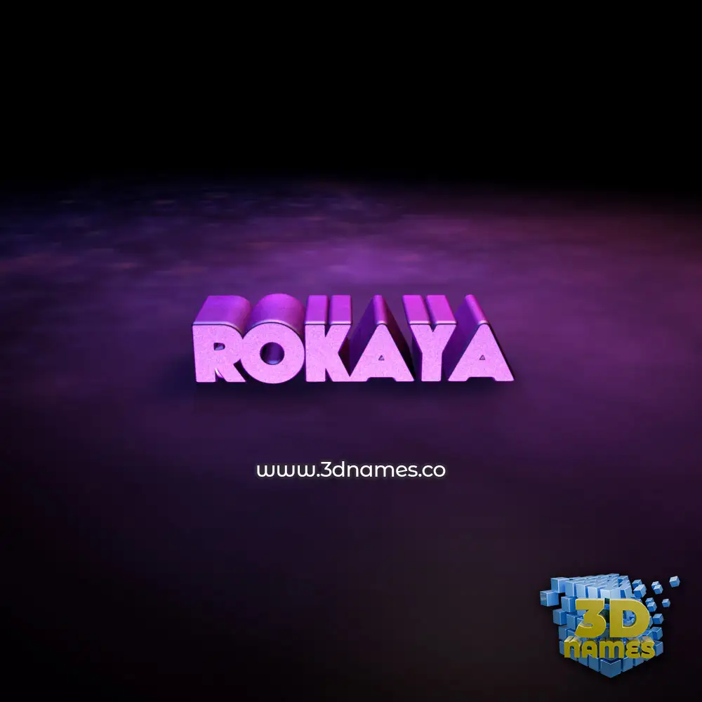 rokaya in Big Purple style - 3D name wallpaper