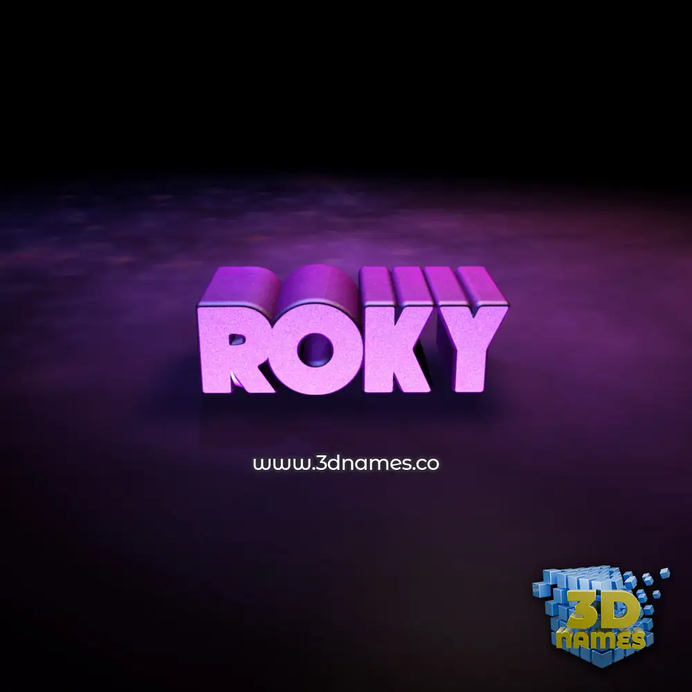 roky in Big Purple style - 3D name wallpaper
