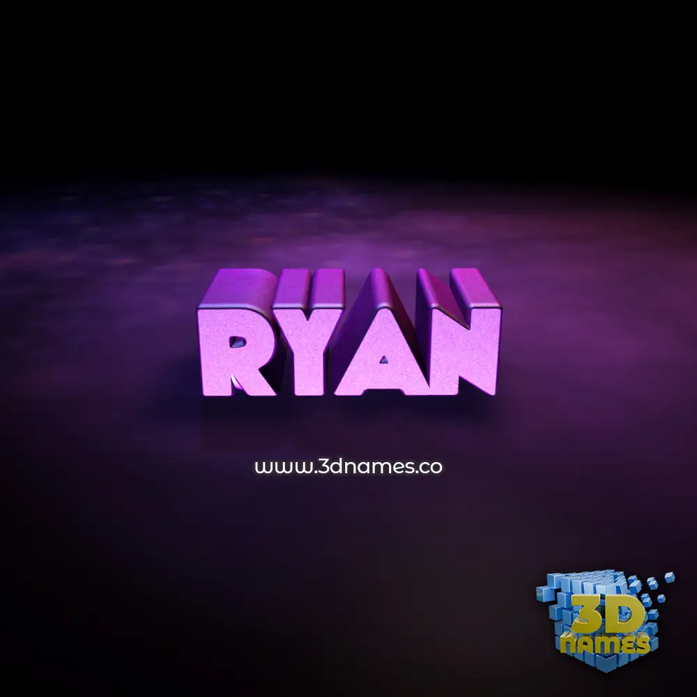 ryan in Big Purple style - 3D name wallpaper