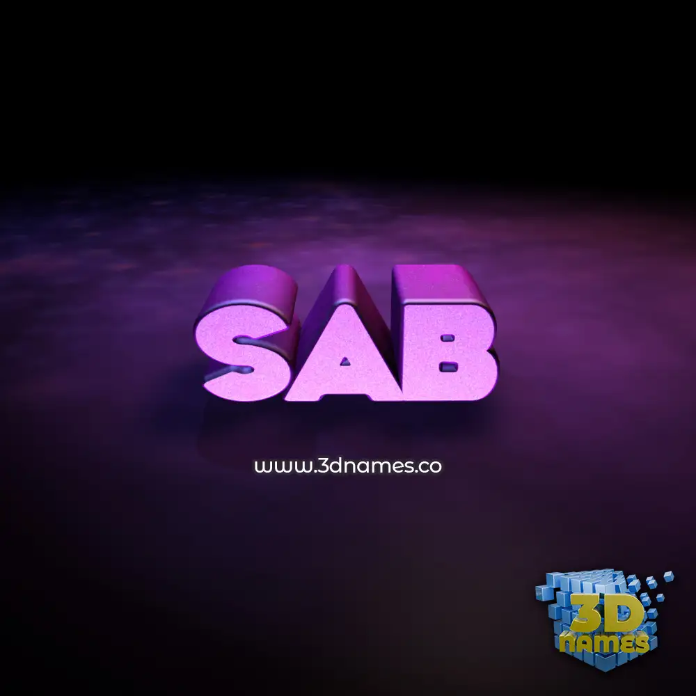 sab in Big Purple style - 3D name wallpaper