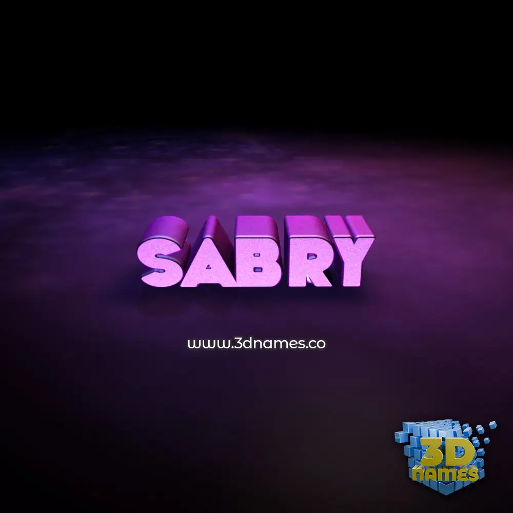 sabry in Big Purple style - 3D name wallpaper