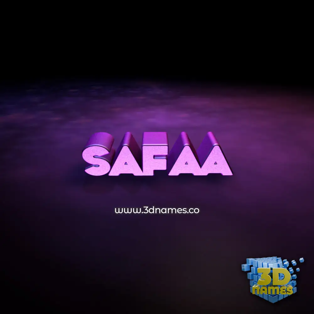 safaa in Big Purple style - 3D name wallpaper