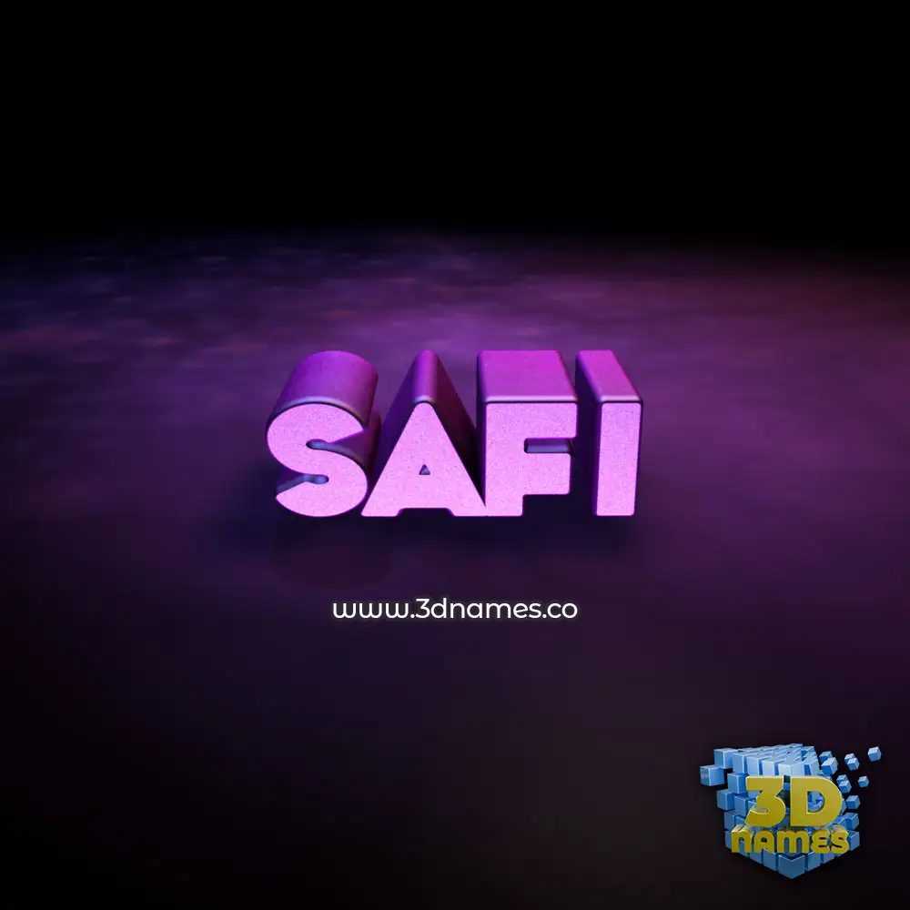 safi in Big Purple style - 3D name wallpaper