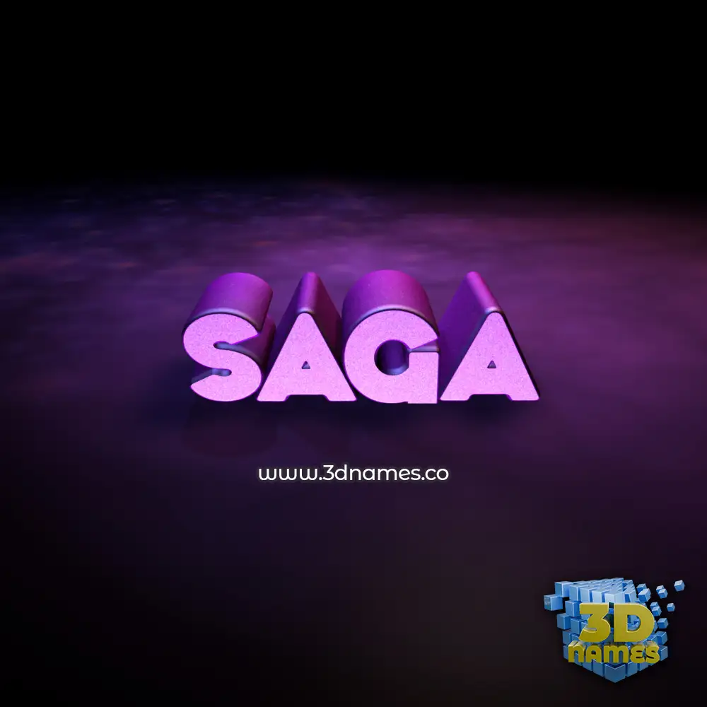 saga in Big Purple style - 3D name wallpaper