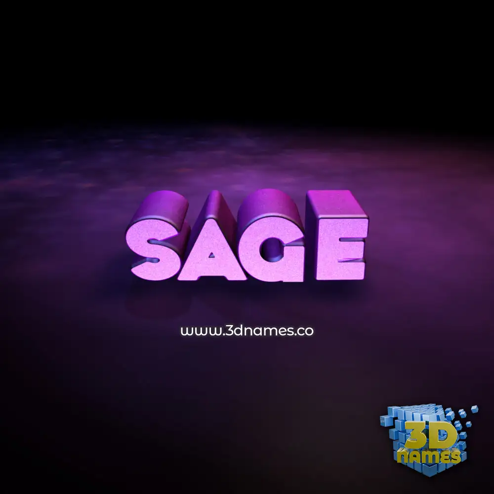 sage in Big Purple style - 3D name wallpaper