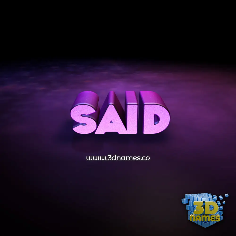said in Big Purple style - 3D name wallpaper