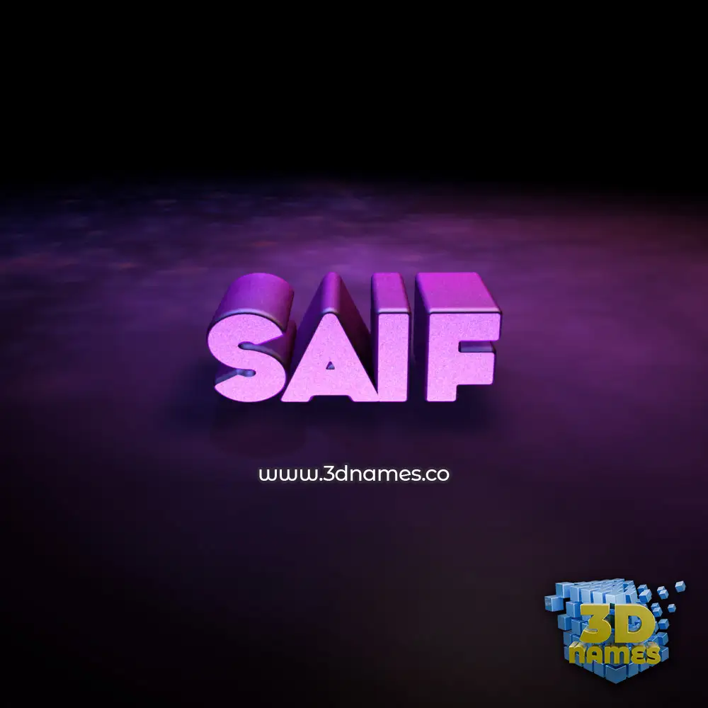 saif in Big Purple style - 3D name wallpaper