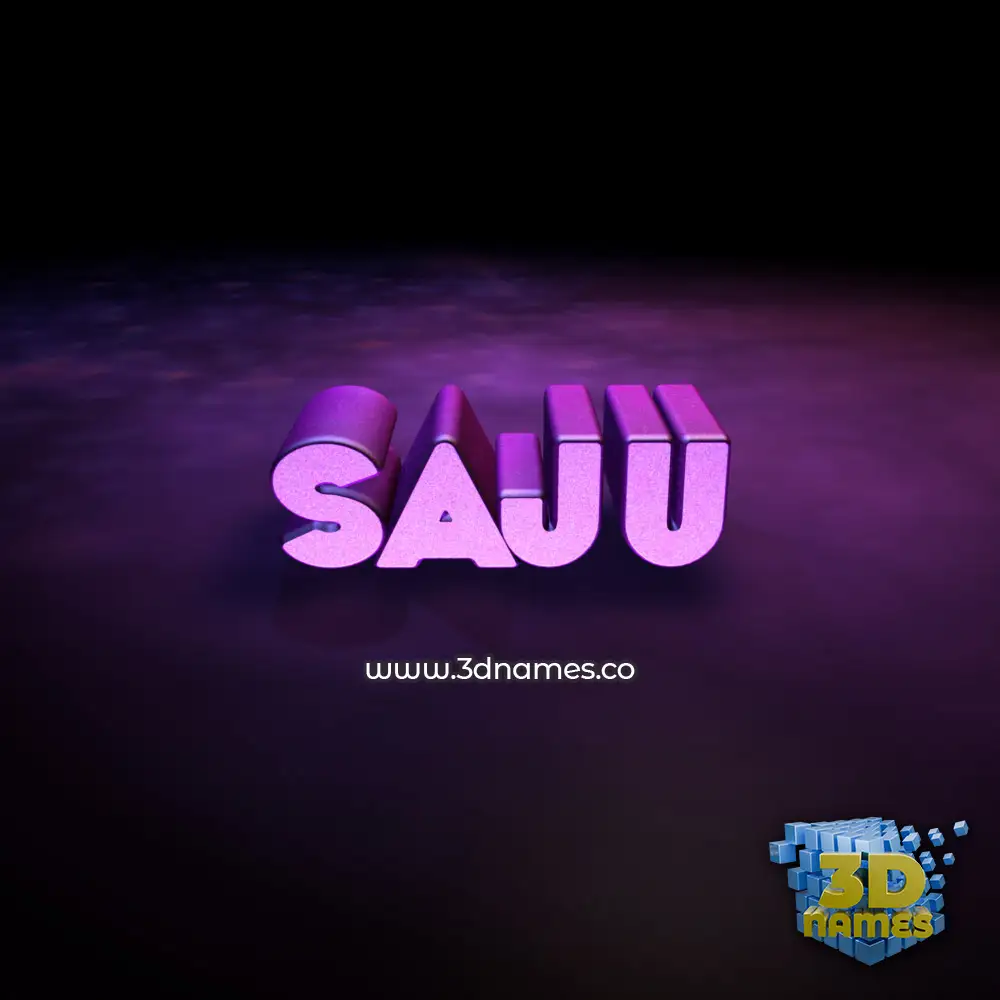 saju in Big Purple style - 3D name wallpaper
