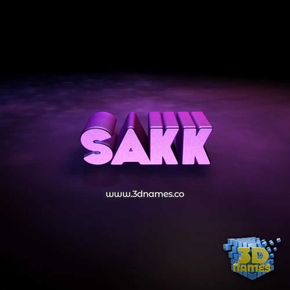 sakk in Big Purple style - 3D name wallpaper