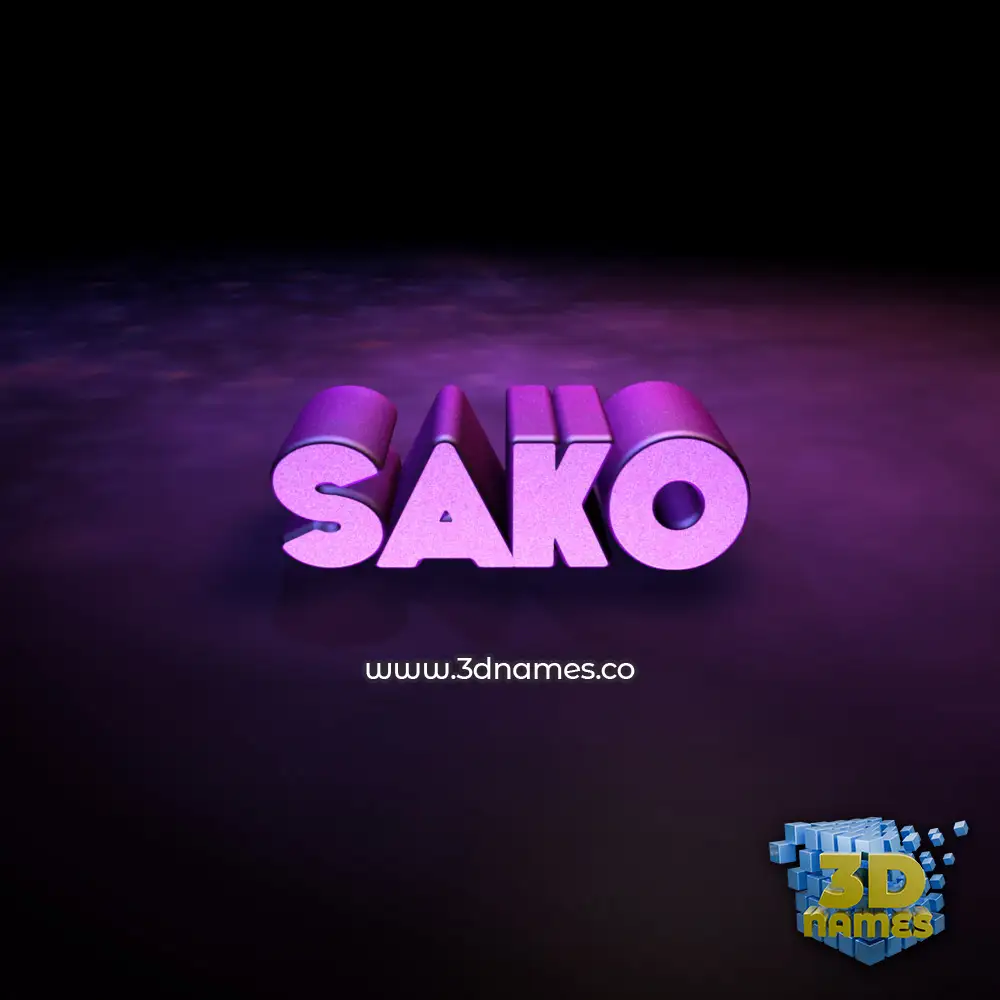 sako in Big Purple style - 3D name wallpaper