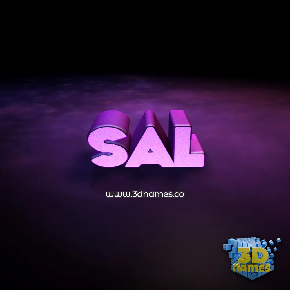 sal in Big Purple style - 3D name wallpaper