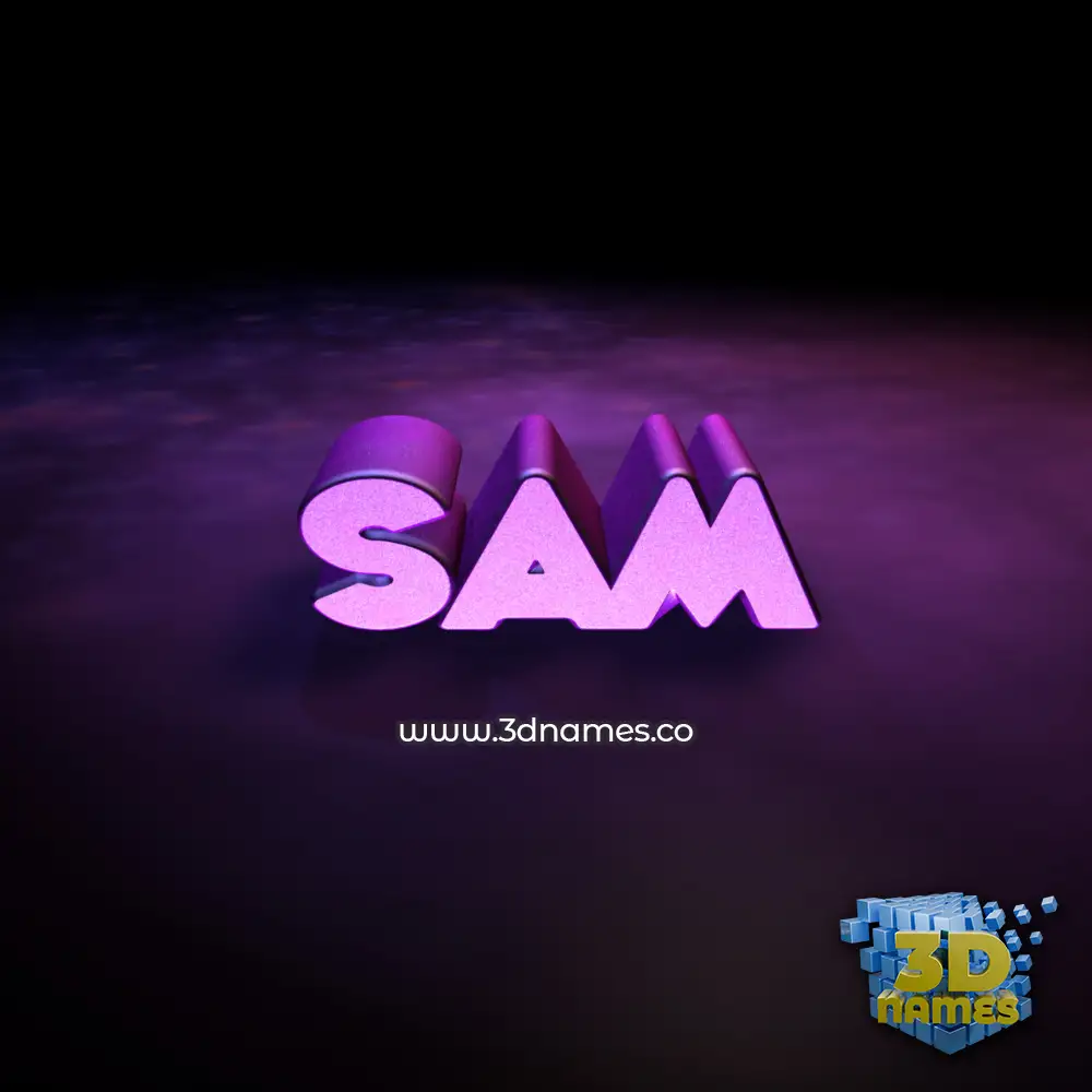 sam in Big Purple style - 3D name wallpaper