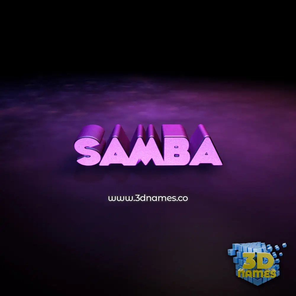 samba in Big Purple style - 3D name wallpaper