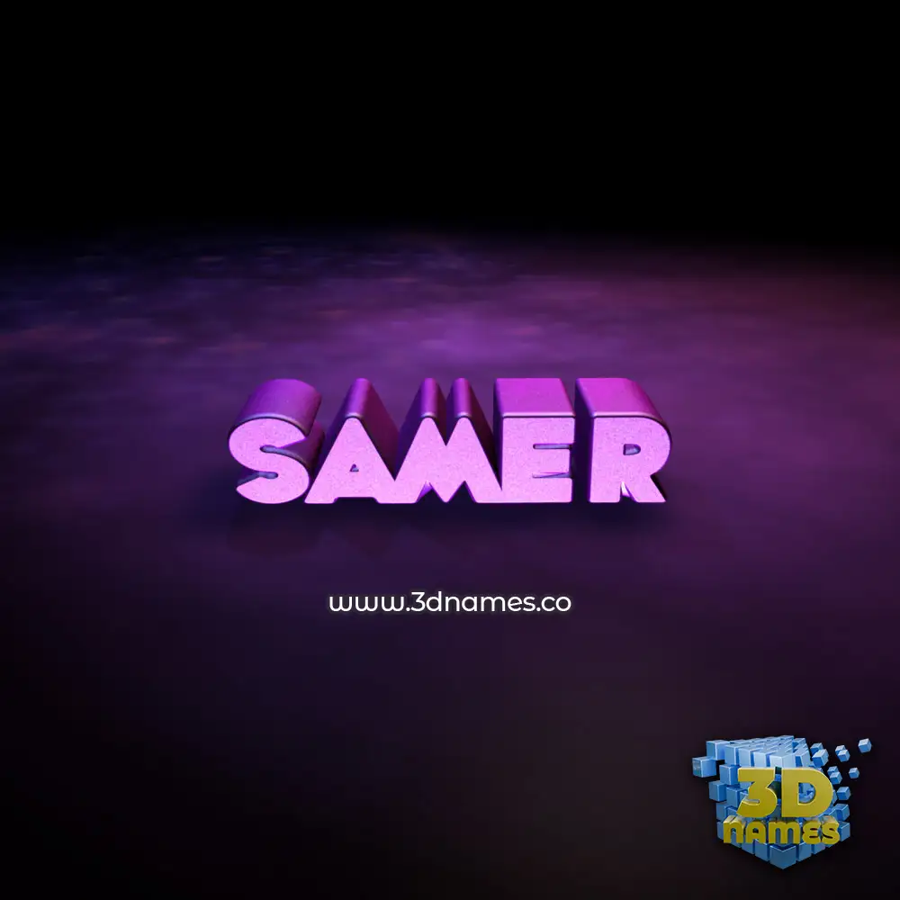 samer in Big Purple style - 3D name wallpaper