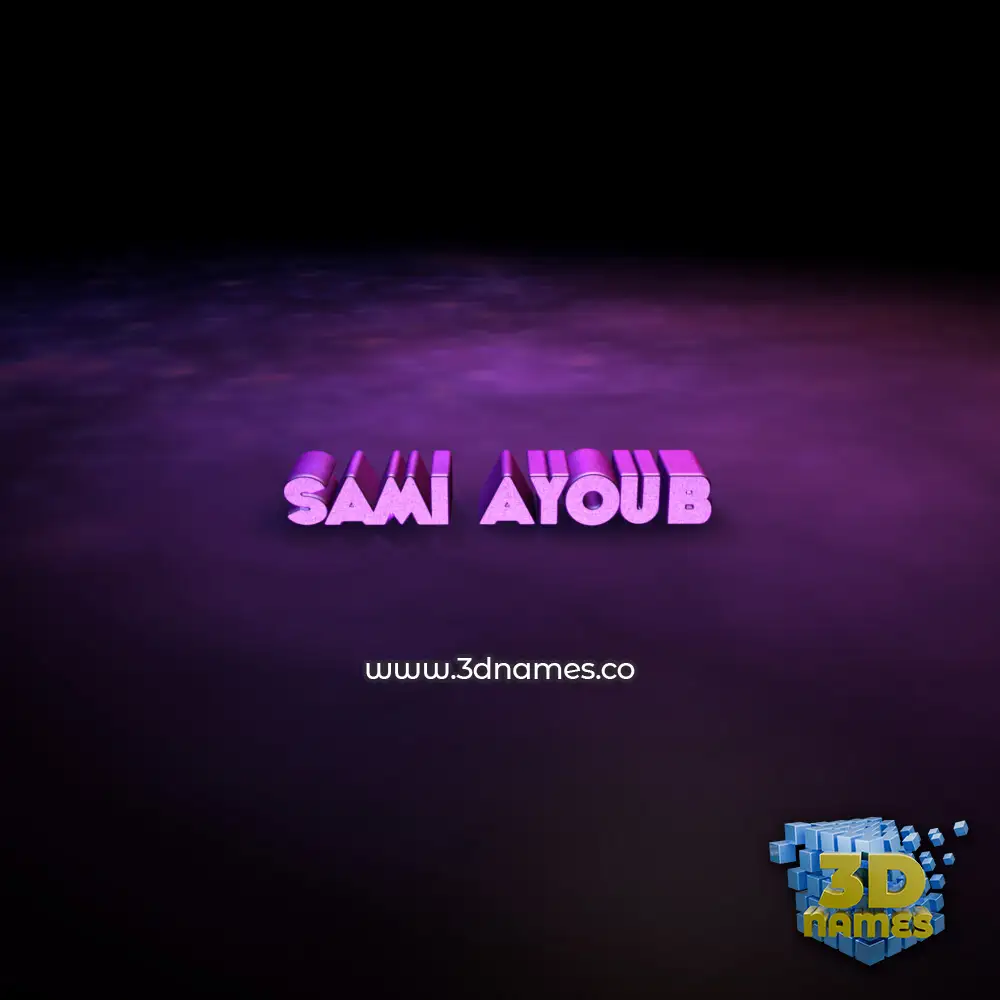 sami ayoub in Big Purple style - 3D name wallpaper