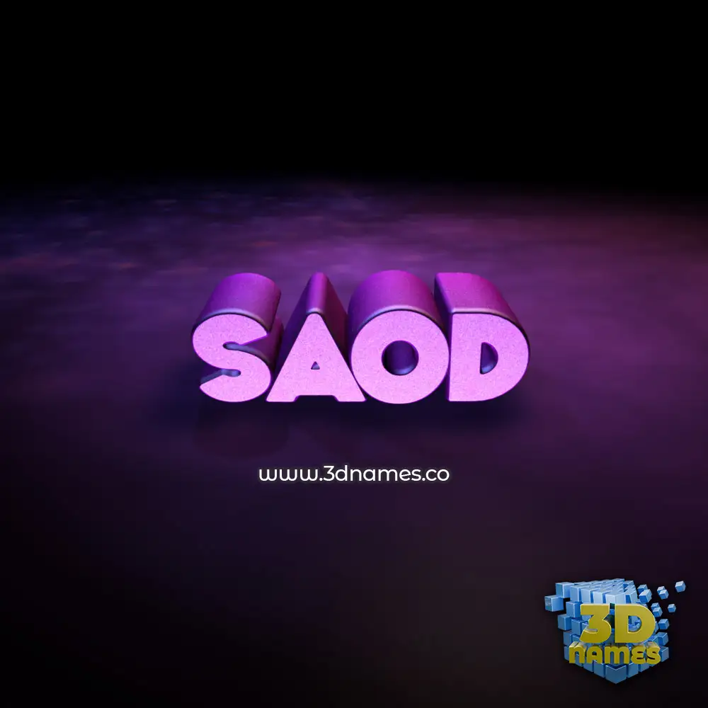 saod in Big Purple style - 3D name wallpaper