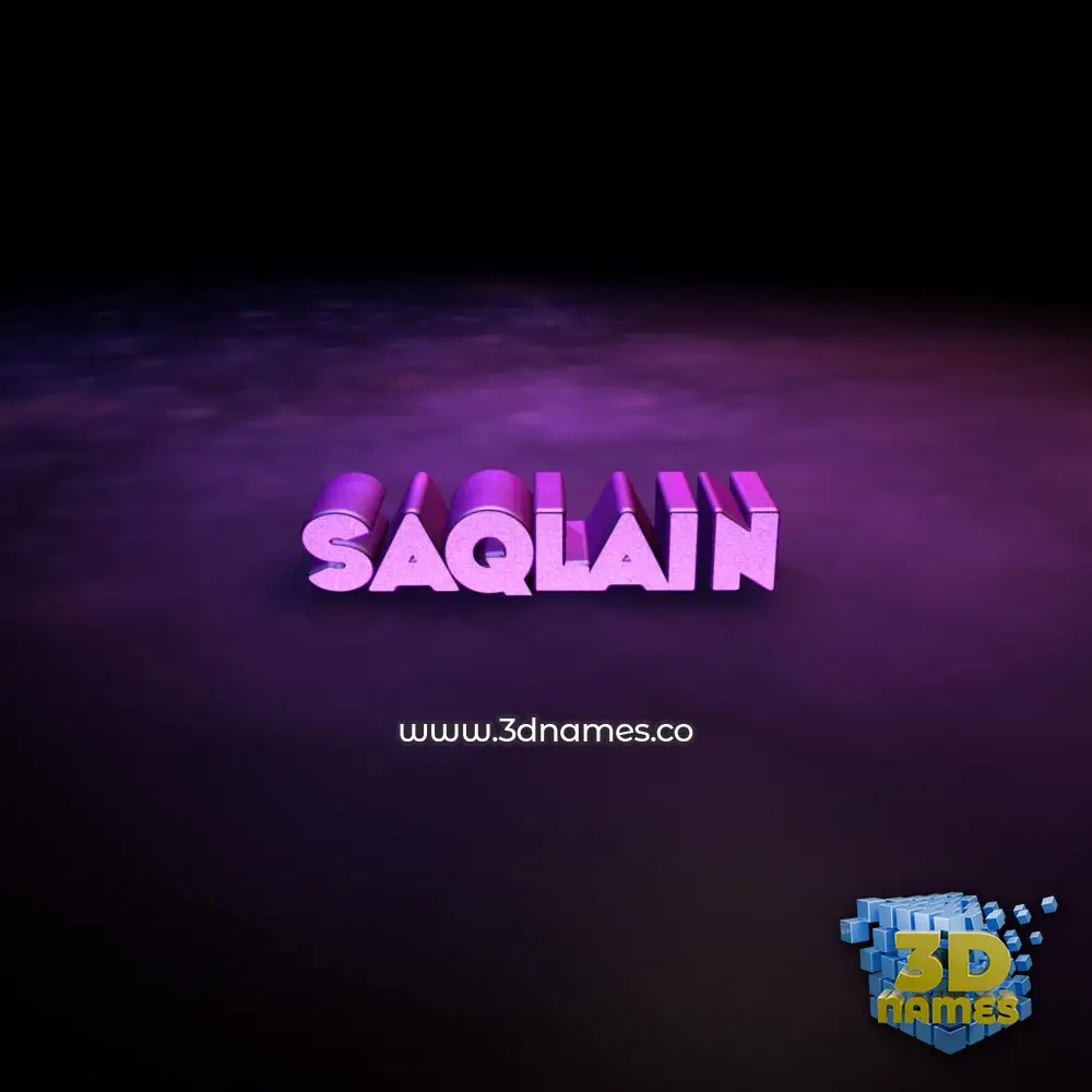saqlain in Big Purple style - 3D name wallpaper