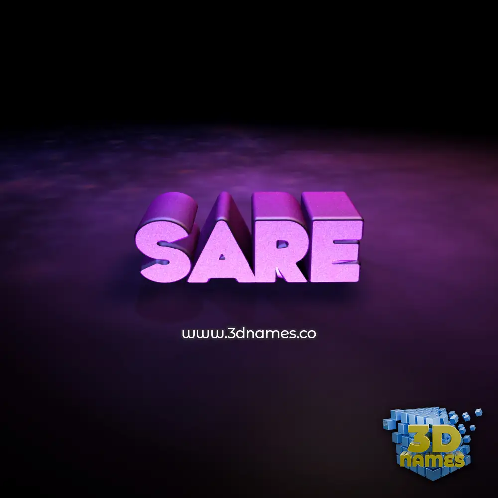 sare in Big Purple style - 3D name wallpaper