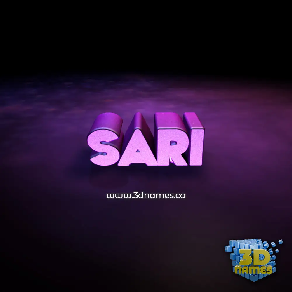sari in Big Purple style - 3D name wallpaper