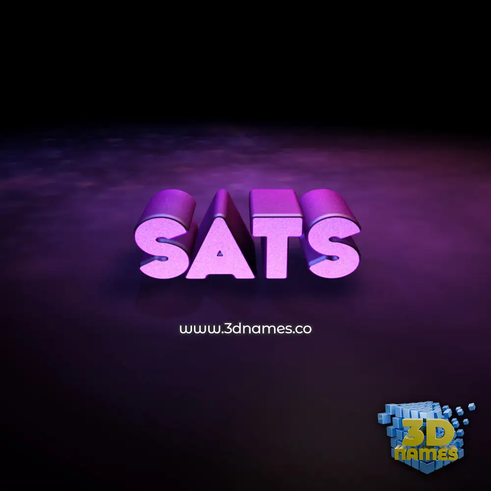 sats in Big Purple style - 3D name wallpaper