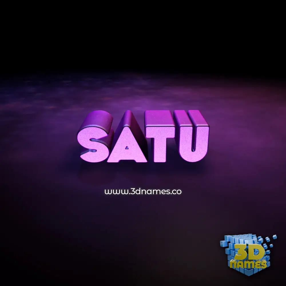 satu in Big Purple style - 3D name wallpaper