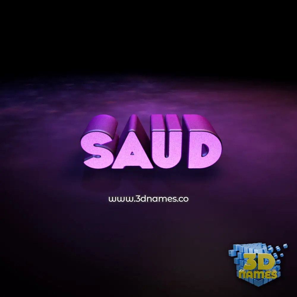 saud in Big Purple style - 3D name wallpaper