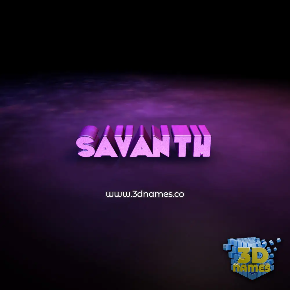 savanth in Big Purple style - 3D name wallpaper
