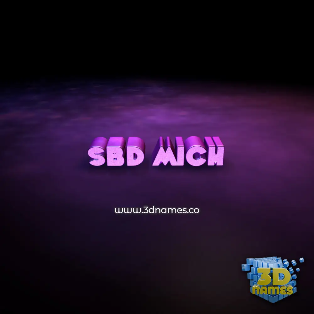 sbd mich in Big Purple style - 3D name wallpaper
